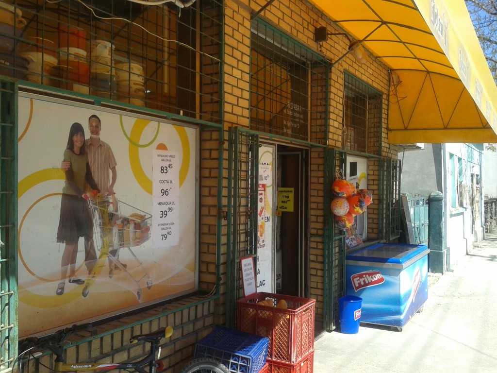 Corner shop in northern Serbia.