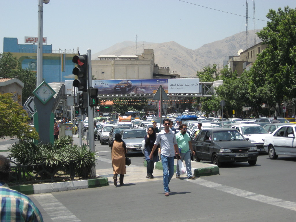 Somewhere in Tehran. Traffic volume is enormous.