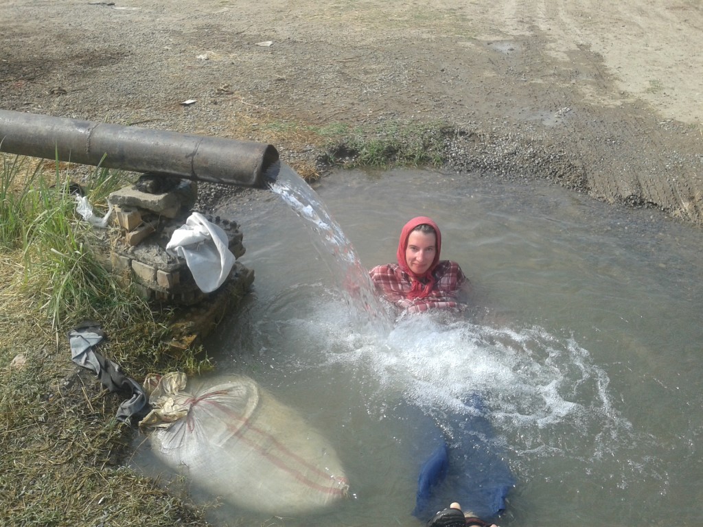 A well in a field. Ice cold water. What a relief.