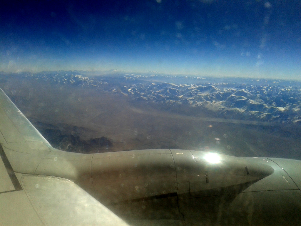 Approaching the Pamirs by plane