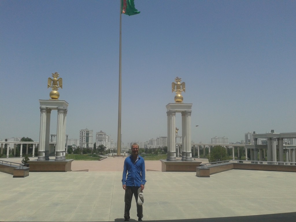 Huge flag pole in Ashgabat, Turkmenistan