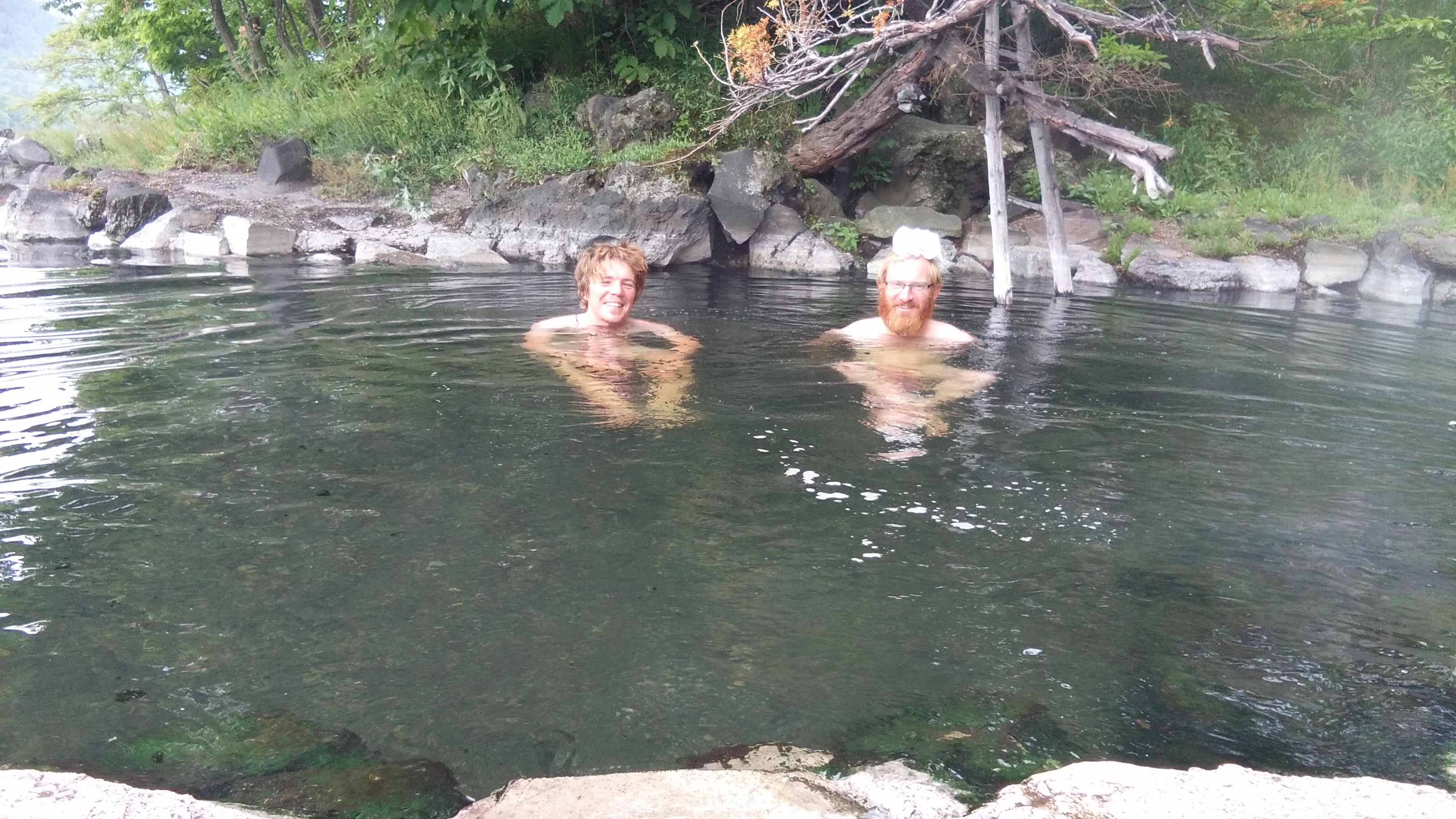 Bertrand and me in the onsen