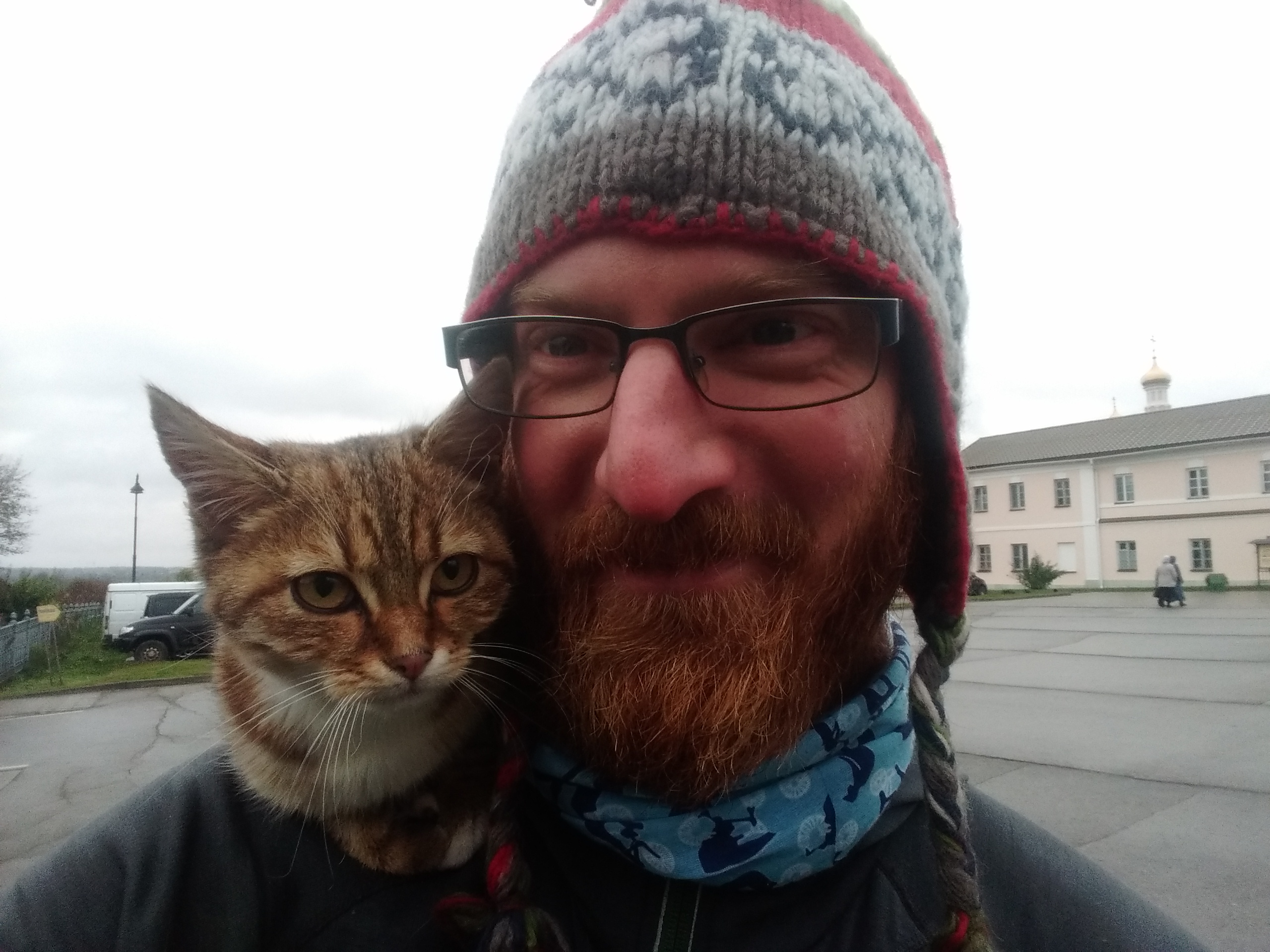 Cat at the monastery. She jumped on my back and didnt leave even when I started cycling